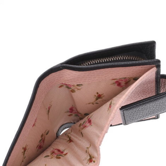 GUCCI Bow Wallet Black Leather Bifold - Picture 11 of 12